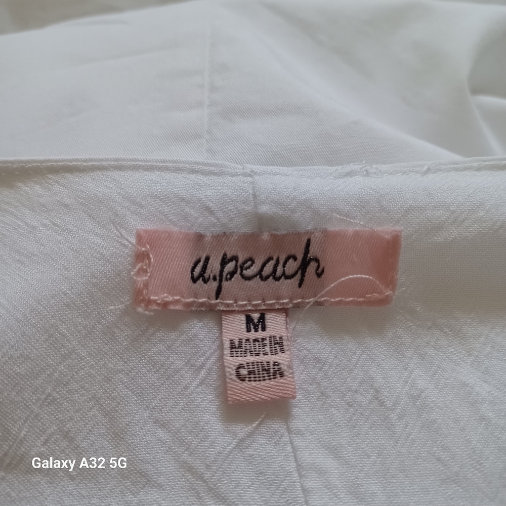 a.peach Women Dress Mini Size M White Off-Shoulder Dress - Picture 13 of 14